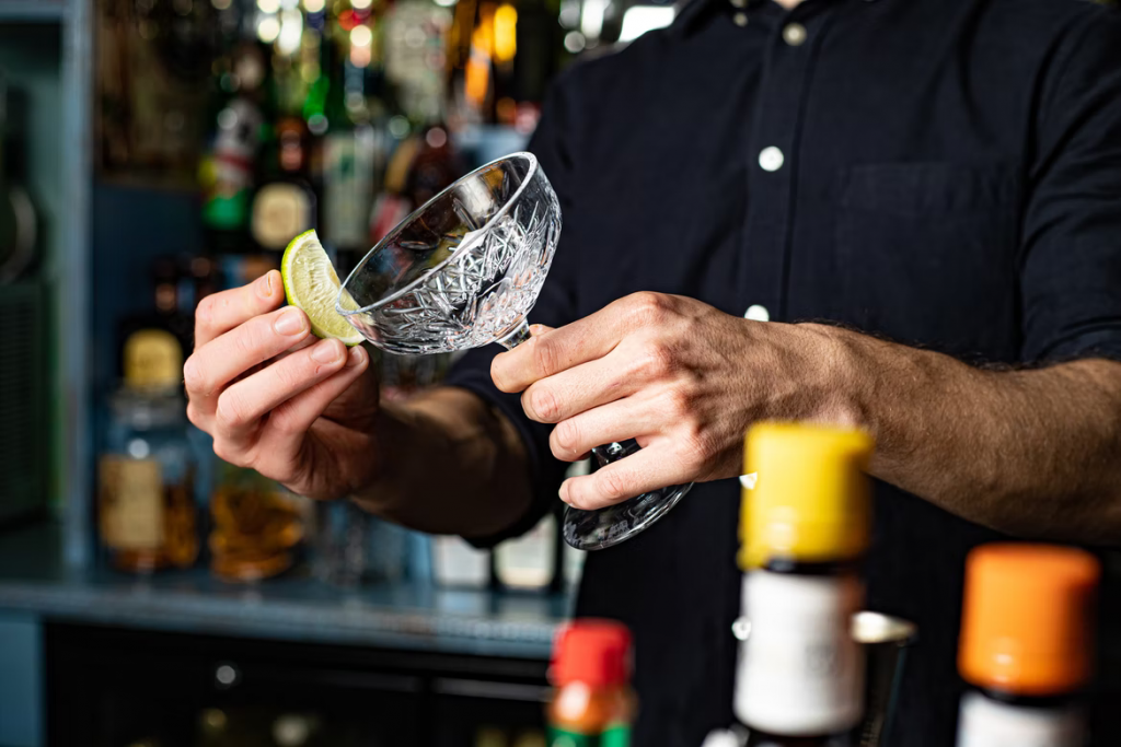 Bartenders need to have good people skills and be able to upsell customers on drinks and combinations.